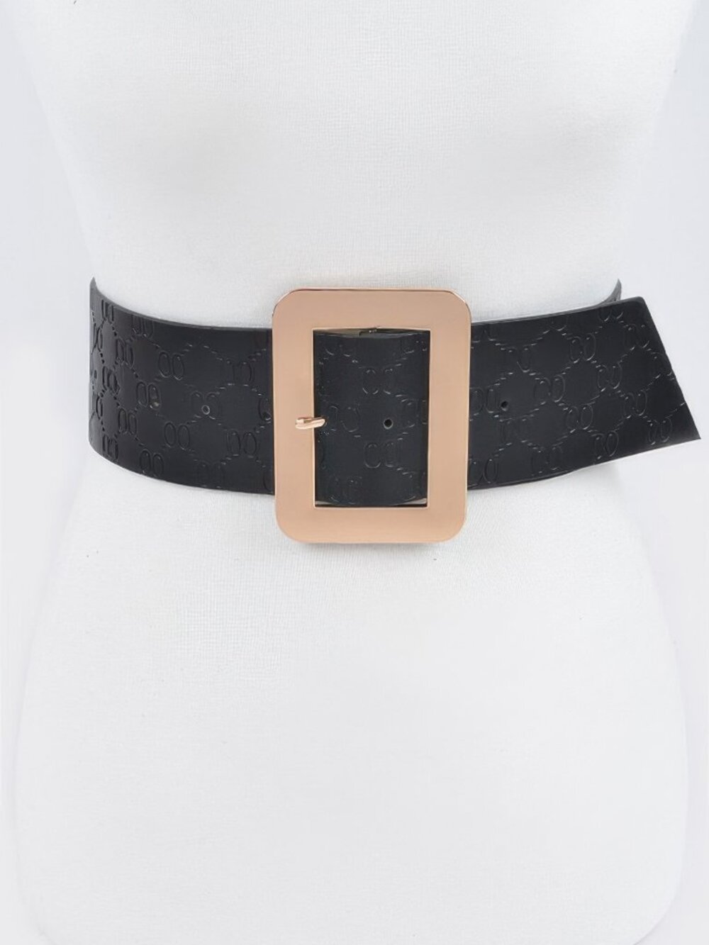 Big Metal Buckle Embossed Belt
